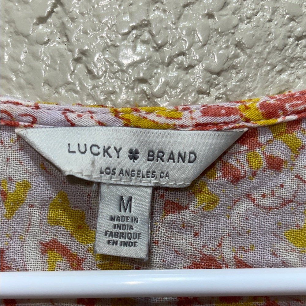 Lucky Brand Floral Sleeveless Blouse - Red and Yellow - Picture 2 of 5